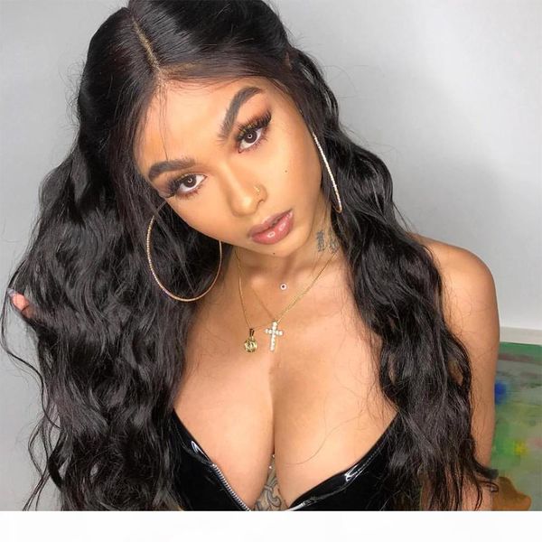 

natural wave preplucked hd lace closure frontal human hair wigs 26 28 30inch wet wave long frontal wig natural hairline 150% density, Black;brown
