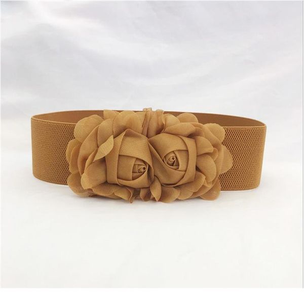 

мода винтаж розовый цветок эластичный сил платье платье девушка женщина сышкового пояса свадьба сясет ремень с цветком wmthvh, Black;brown