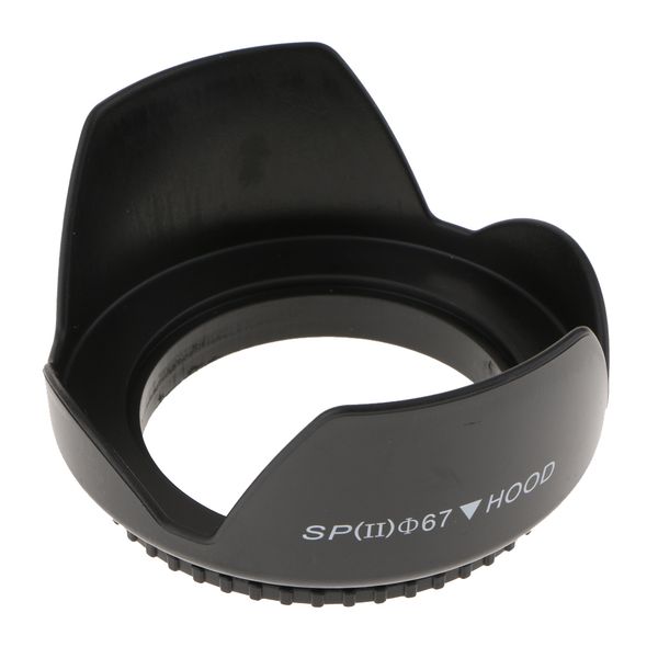 

67mm screw mount reversible tulip flower crown petal shaped camera lens hood