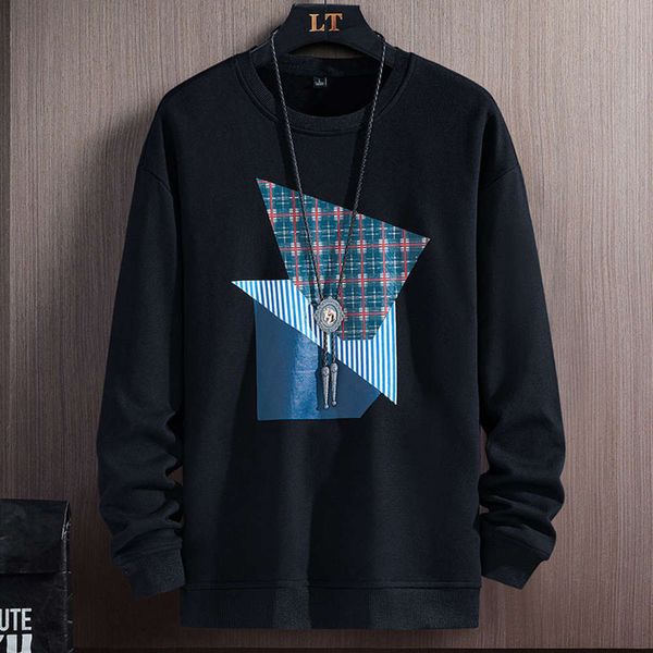 

new winter autumn style fashion and brand loose crew neck pullover t-shirt men's long sleeve sweater, Gray