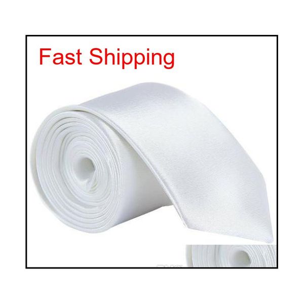 

white wedding banquet slim classic new men's narrow skinny ties solid color necktie mt5ib, Blue;purple