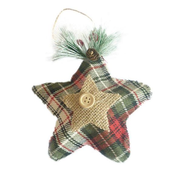 

1шт цвет burlap pinecone pentagram подвеска украшения рождественской елки подвеска рождество pentagram подвеска новогоднее украшение jlllqn