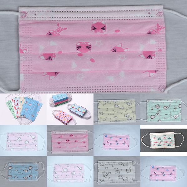

girls boys non-woven cartoon respirator disposable kids child mouth mask anti pollution brerhx e5dl