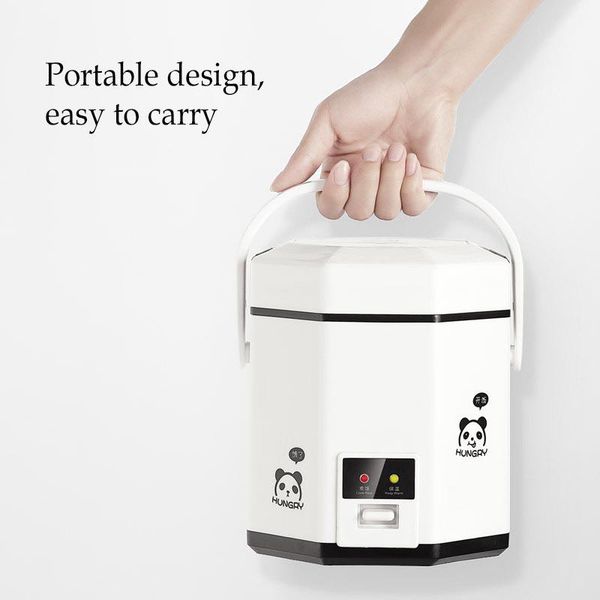 

1.2l mini electric rice cooker 2 layers heating steamer multifunction cooking pot 1-2 people lunch box stewing machine