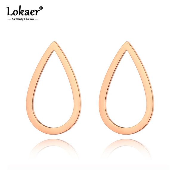 

stud lokaer bohemia hollow geometric drop-shaped earrings stainless steel trendy graphics jewelry for women girl e20100, Golden;silver