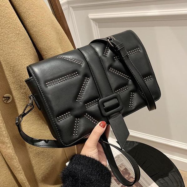 

handbags and purses 2021 women's winter fashion small shoulder famous rivet designer pu leather crossbody bag