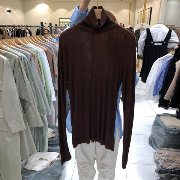 

south t-shirt korea east gate 2020 autumn new styleslim and slimsolid color with bottom coat and long sleeve t-shirt eprxu, White