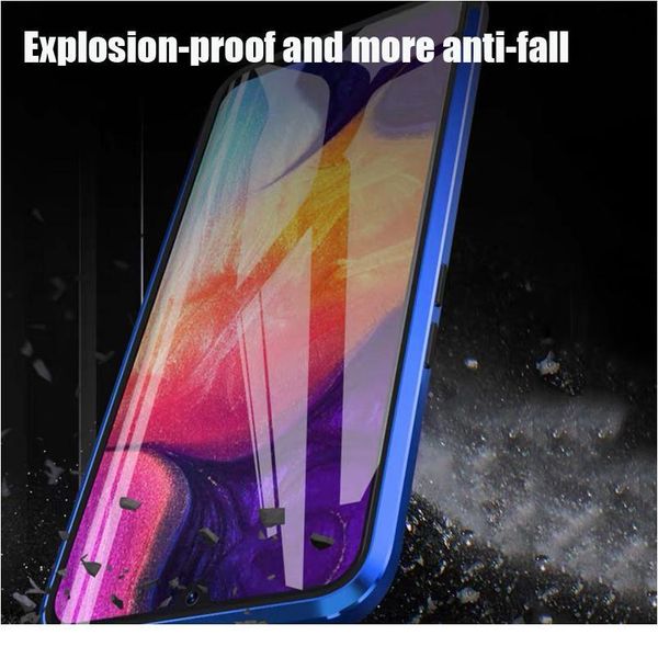 

magnetic metal double sided glass case for samsung galaxy a91 a81 a71 a51 a70 a50 s9 s8 s10 s20 no qylngd