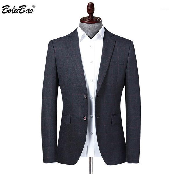 

bolubao new men blazer comfortable plaid print men's suit fashion brand business tuxedo blazers coat male1, White;black