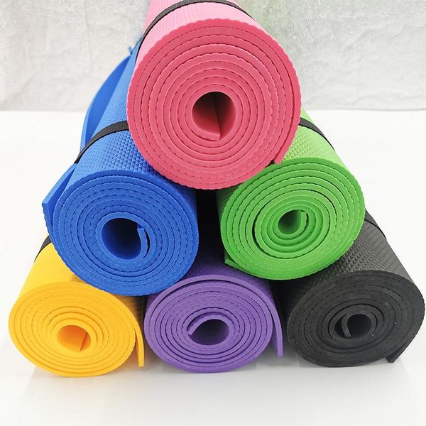 

2020 new 4mm eva yoga mat 4mm solid color embossed fitness gym mat dance pilates outdoor gymnastics excercise gymnastics