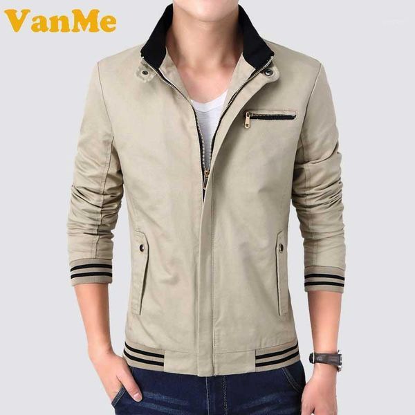 

2020 spring mens slim fit jacket zipper 5 colors coats for men khaki black blue wine1, Black;brown