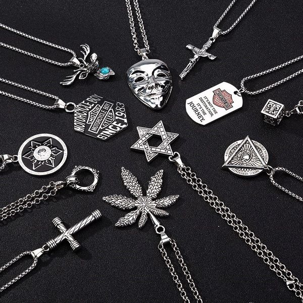 

necklaces, men's hip-hop boys and girls students' ins money accessories, lengthening buddha beads hanging yuansuo wind chain, Silver