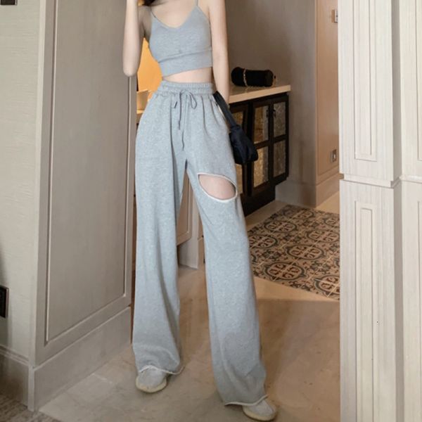 

elastic waistband 2021 women's new fashions waistbands high long loose jogger pants leea, Black;white