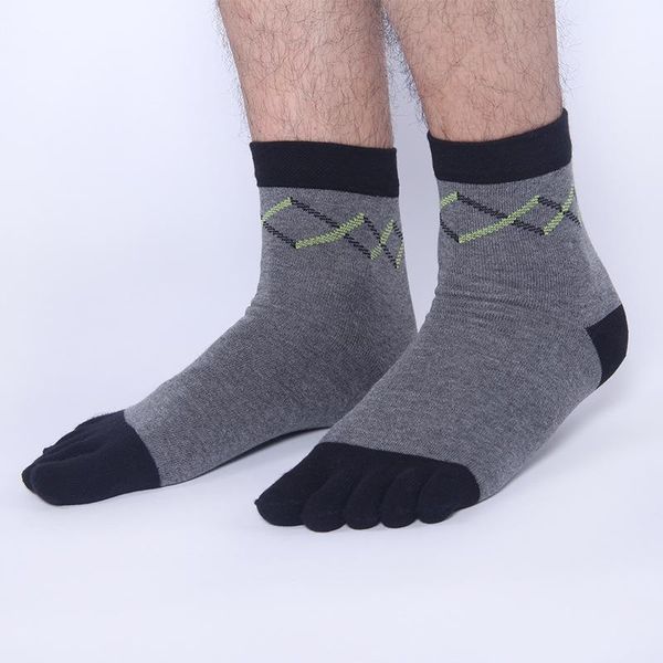 

1 pairs / lot new men healthy care pure cotton five fingers toe socks male casual breathable 5 toes socks1, Black