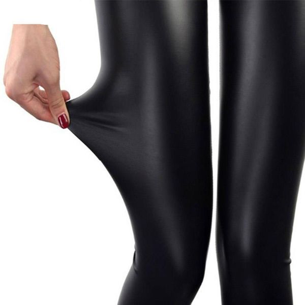

новая осень 2018 мода искусственная кожа sexy тонкий черный леггинсы calzas mujer легинсы леггинсы эластичный плюс размер s-3xl 5, Black