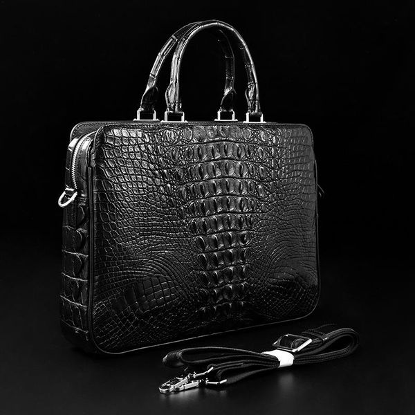 

mens briefcase genuine leather totes bag for documents crocodile leather shoulder bag male real crocodile business messenger