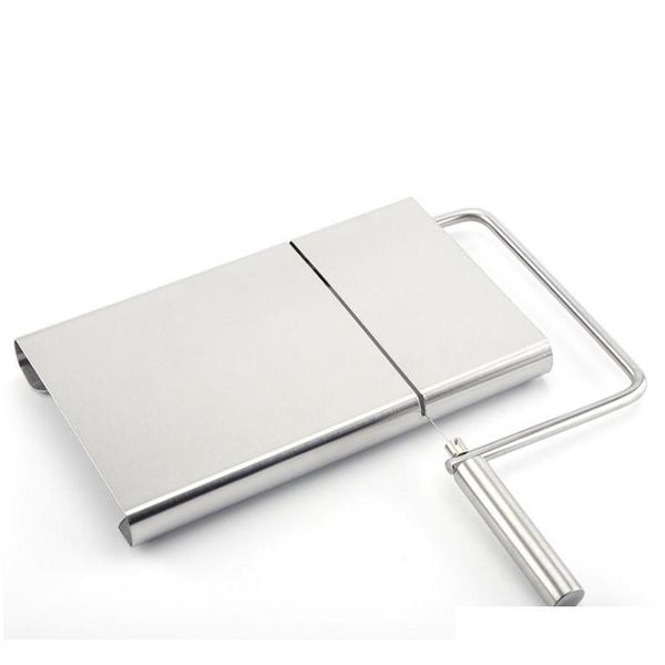 

stainless steel cheese slicer semi hard cheese butters wire cutter with serving board kitchen accessories dkjui