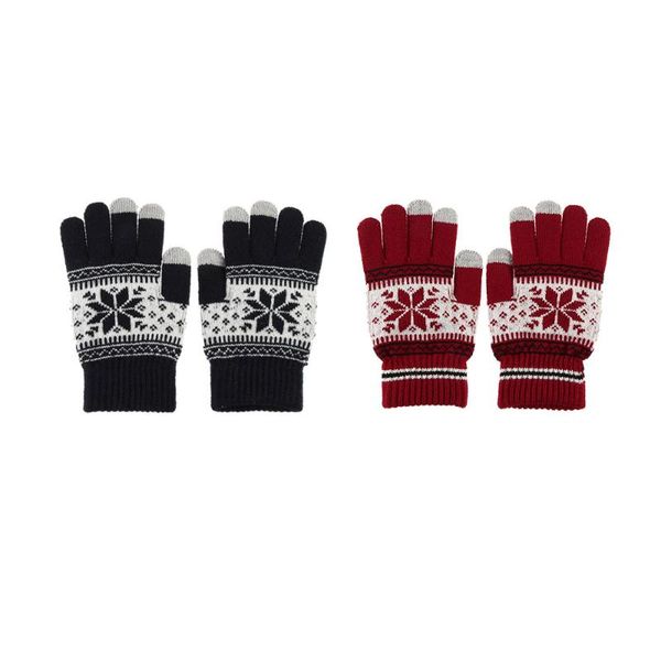 

warm guantes stretch knit mittens winter gloves women men, Blue;gray