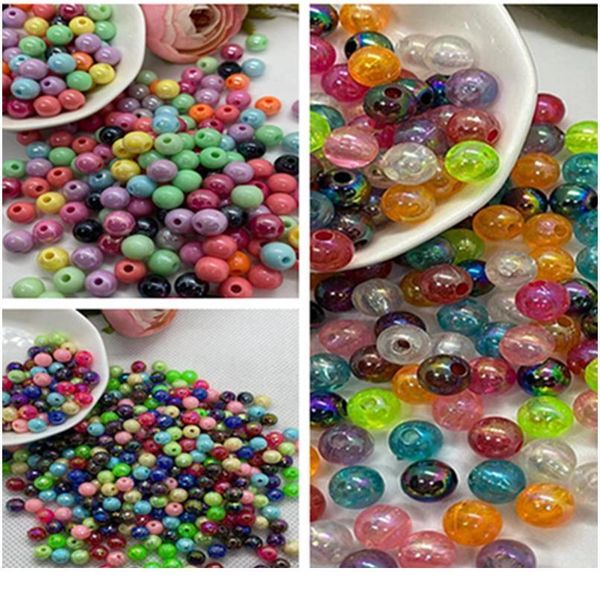 

diy colorful mixed color acrylic beads, bracelet necklace, pendant pendant 6mm * 100pcs/8mm*50pcs diy sqcjfd