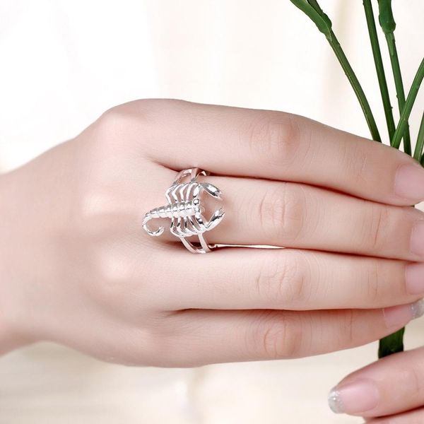 

beautiful silver ring fashion fashion scorpion silver color nice women domineering lady ring jewelry classical gift r739 h bbybyx