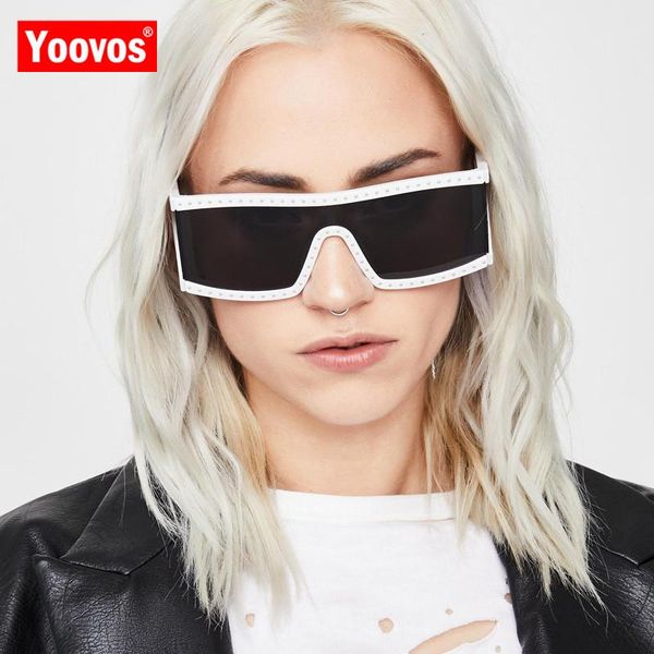 

yoovos fashion square sunglasses women 2020 new big frame retro mirror women sunglasses brand vintage lunette de soleil femme, White;black