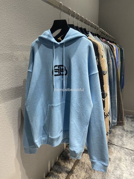 

women's hoodies & sweatshirts autumn and winter high version b family large letter printing thick comfortable pullover hooded loose men, Black