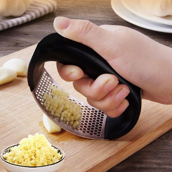 

stainless steel garlic presses manual garlic mincer chopping garlic rocker crusher squeezer fruit vegetable tools kitche jllxet