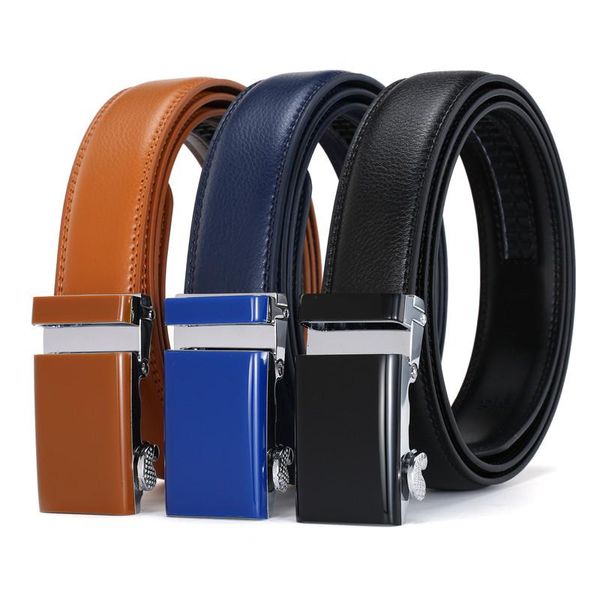 

brand fashion automatic buckle women belt genuine leather belt men's belts cow leather belts for men 3.1cm width, Black;brown