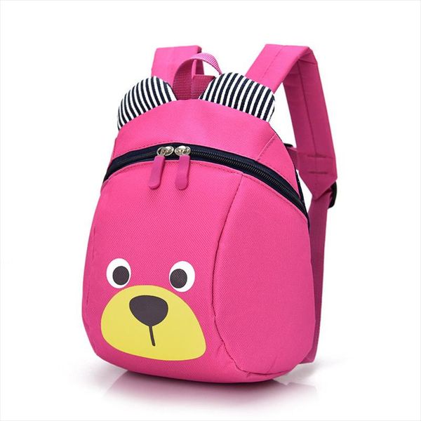 

hobbagg fashion children backpack anti lost canvas bag cartoon animal bear pattern kindergarten kids baby school bags 88 new