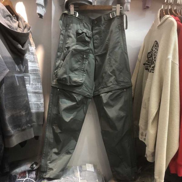 

chao brand far fararchive zipper splicing functional sports loose pants high street detachable casual pants, Black