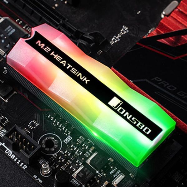 

fans & coolings jonsbo m.2-2 gorgeous lighting m.2 ssd heatsink 5v 3pin solid state hard disk cooler radiator heat thermal cooling pad1