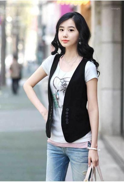

vest spring autumn korean-style slim vest women plus size black sleeveless jacket waist coat v. neck female1, Black;white