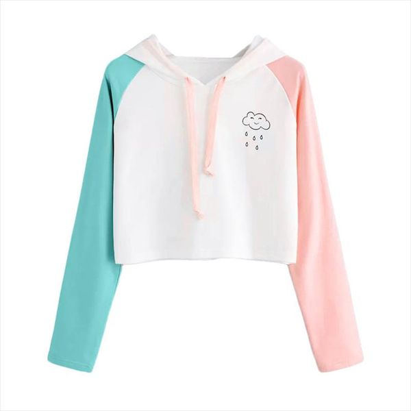 

womens autumn simple long sleeve hoodie sweatshirt hooded pullover blouse baiyun print hoodie au16 p, Black
