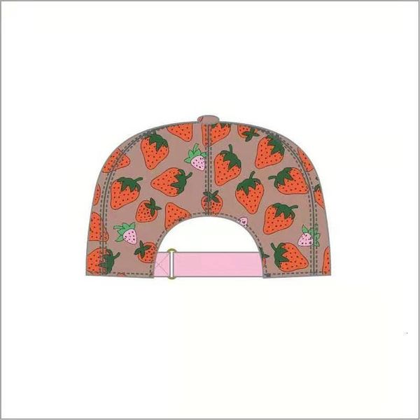 

classic letter strawberry print baseball cap women famous cotton adjustable skull sport golf curved cactus sun bu, Blue;gray