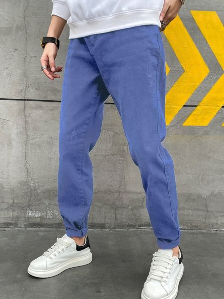 

men cat scratch tapered jeans u72b#, Blue