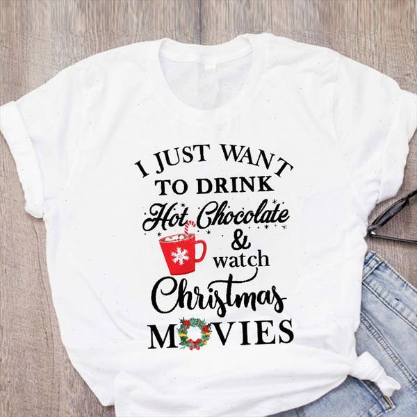 

women graphic letter movie short sleeve cute new year merry christmas printed lady tees clothing female t shirt t shirt, White