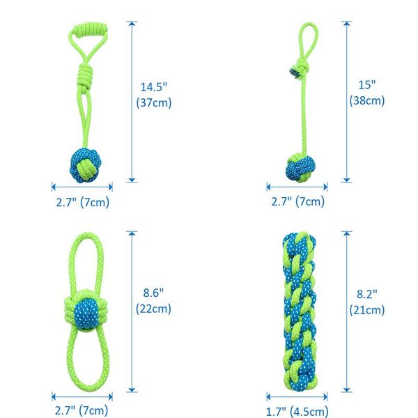 

7pcs/lot dog pet toys pet puppy chew toy ball cotton rope knot playing interactive toys for small medium large dogs jllgvp