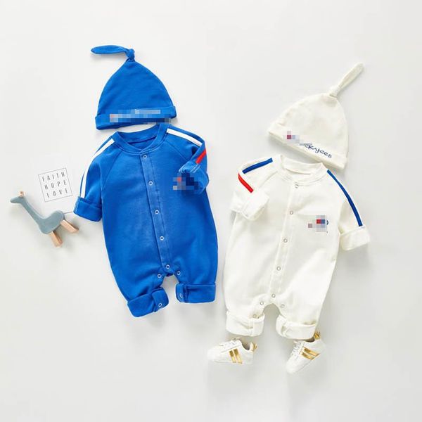 2020 nuovo Autunno inverno pagliaccetto del bambino cotone a maniche lunghe pagliaccetti appena nati + cappelli 2 pz/set Sport tuta infantile vestiti del bambino