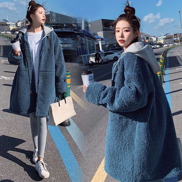 

winter materni autumn 2019 new fashion large thickened chaoma cashmere warm hooded et, White