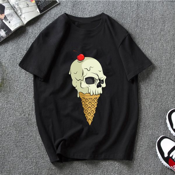 

skull new harajuku print t shirt men casual tee short sleeve fashion streetwear clothing sport hooded sweatshirt hoodie