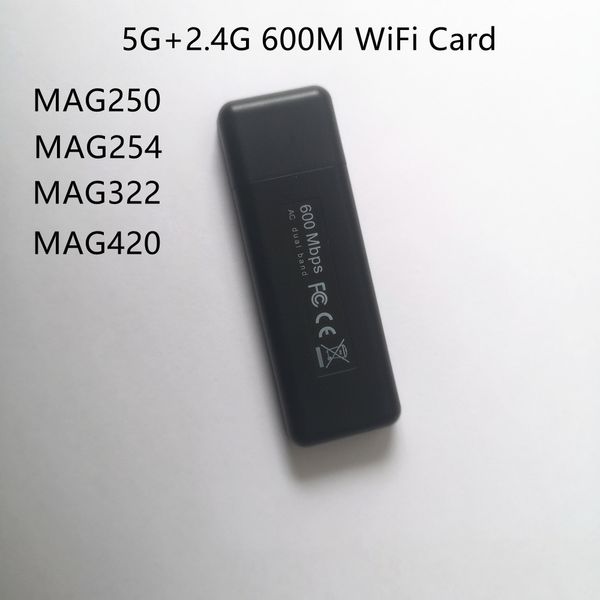

usb wifi adapter dongle 600m for mag250 mag254 mag260 mag322 mag420 tv box wireless dual band 600mbps network antenna openbox