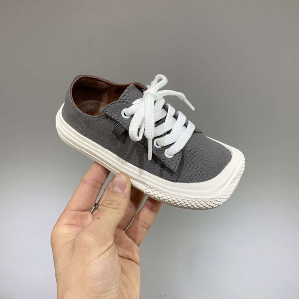 

japane sle spring children's and korean canvas 2021 simple girls' lace up low board boys' casual soft sole single sho, Black;red