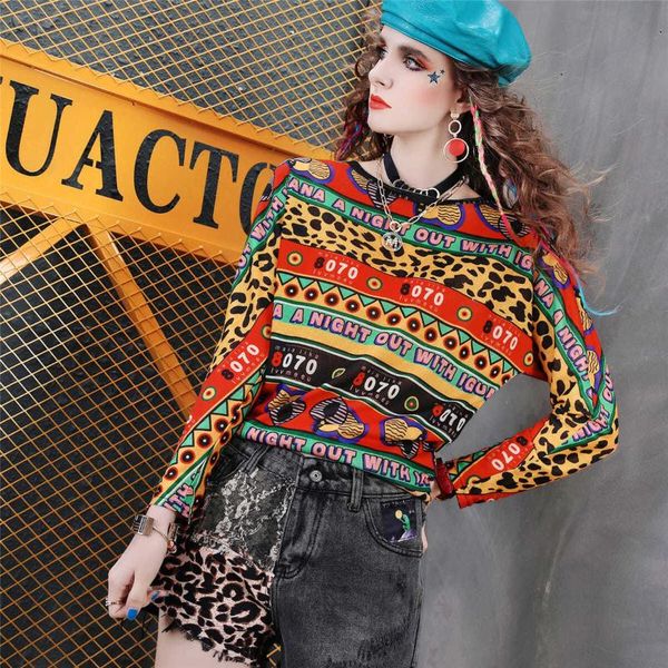 

women 's printed letter long-sleeved t-shirt , 202020autumn new slim -fit floral base shirt top, White