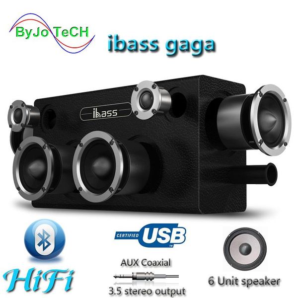 

ibass gaga wooden bluetooth speaker 70w car outdoor home 6-unit speaker tv computer cell phone audio compatible coaxial aux usb