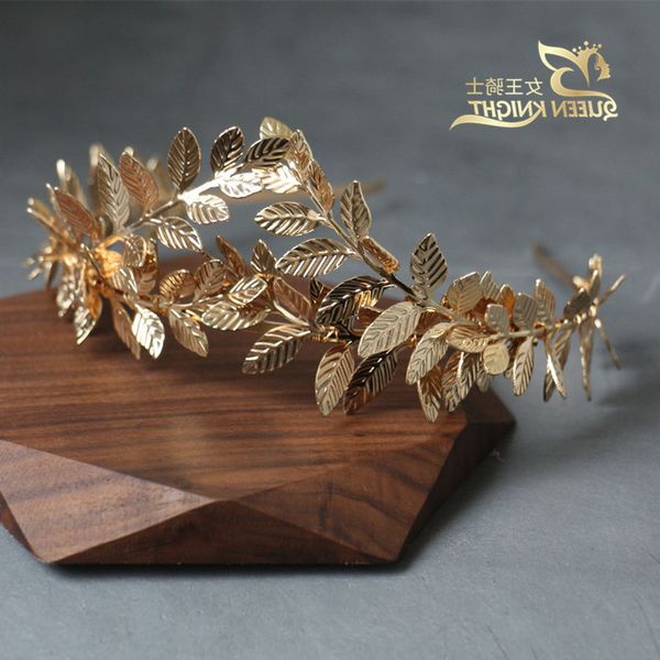 

mhair wind golden leaves baroque laurel goddess band crown portrait stage bridal headdress k, Silver