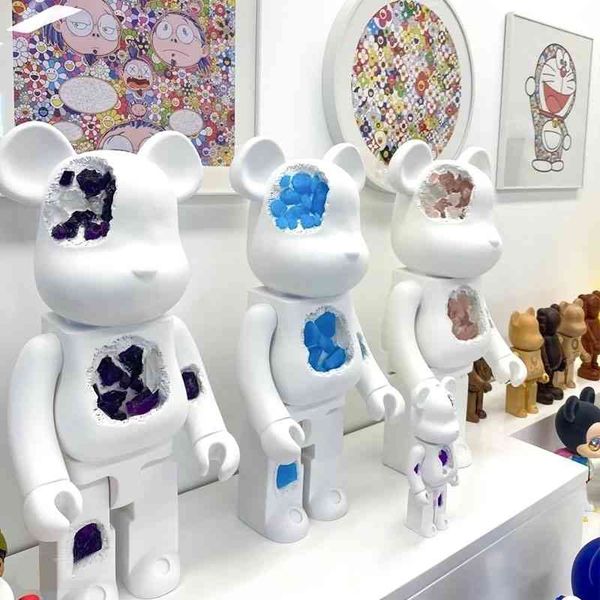 

33bearbrick 1000% violent bear ornament damage erosion amethyst bear 70cm tide play building block doll