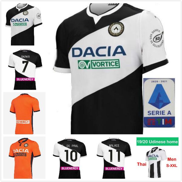

20-21 maglia da calcio udinese casa lontano 2019 2020 udinese 15 lasagna 72 barak 3 samir 6 fofana 10 r.de paul 16 machis magliette da calci, Black;yellow