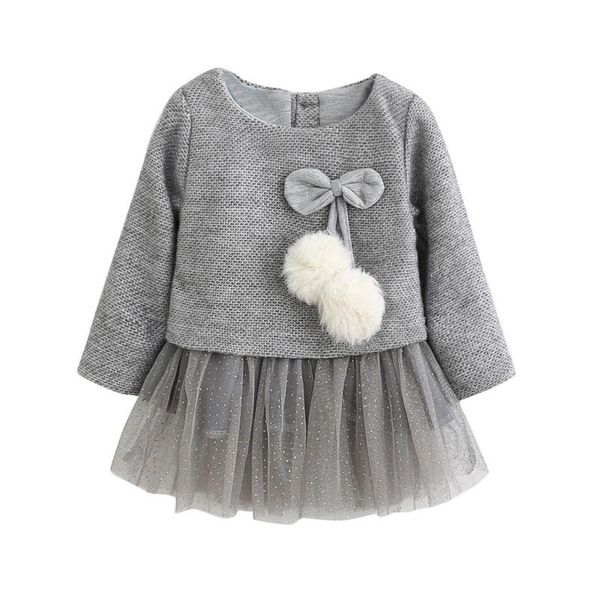 

girl's dresses knitted bow born tutu princess dress 0-24m robe princesse fille lovelty kids for girls toddler kid long sleeve, Red;yellow