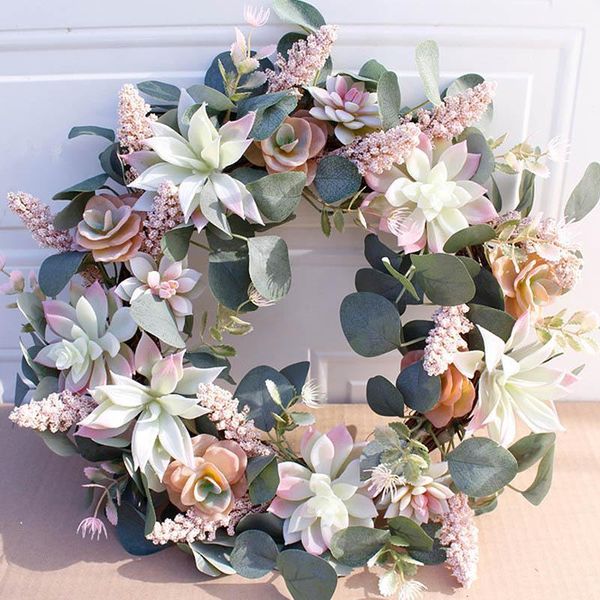 

artificial wreath door wall window hanging fake flower garland home garden christmas wedding floral decoration1