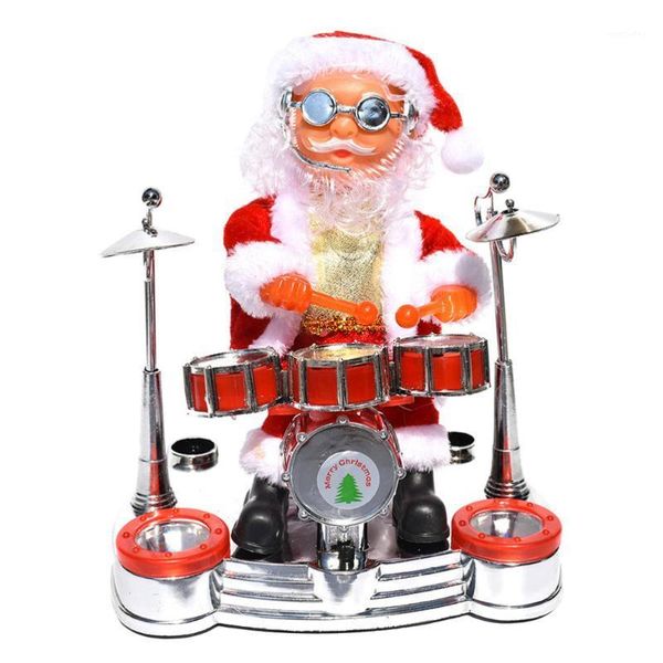 

christmas decorations dancing singing santa claus toy doll battery operated musical moving figure holiday decoration (drum)1